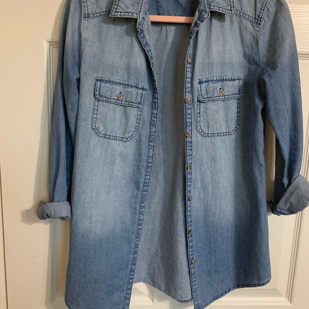 Denim button down